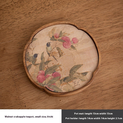 Walnut Begonia Pot Tray Set Tea Set Storage Tray