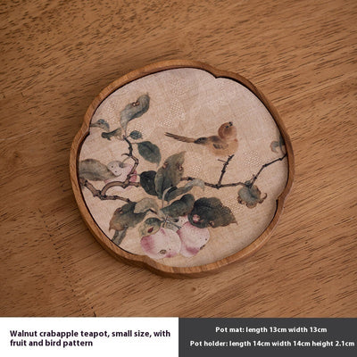 Walnut Begonia Pot Tray Set Tea Set Storage Tray