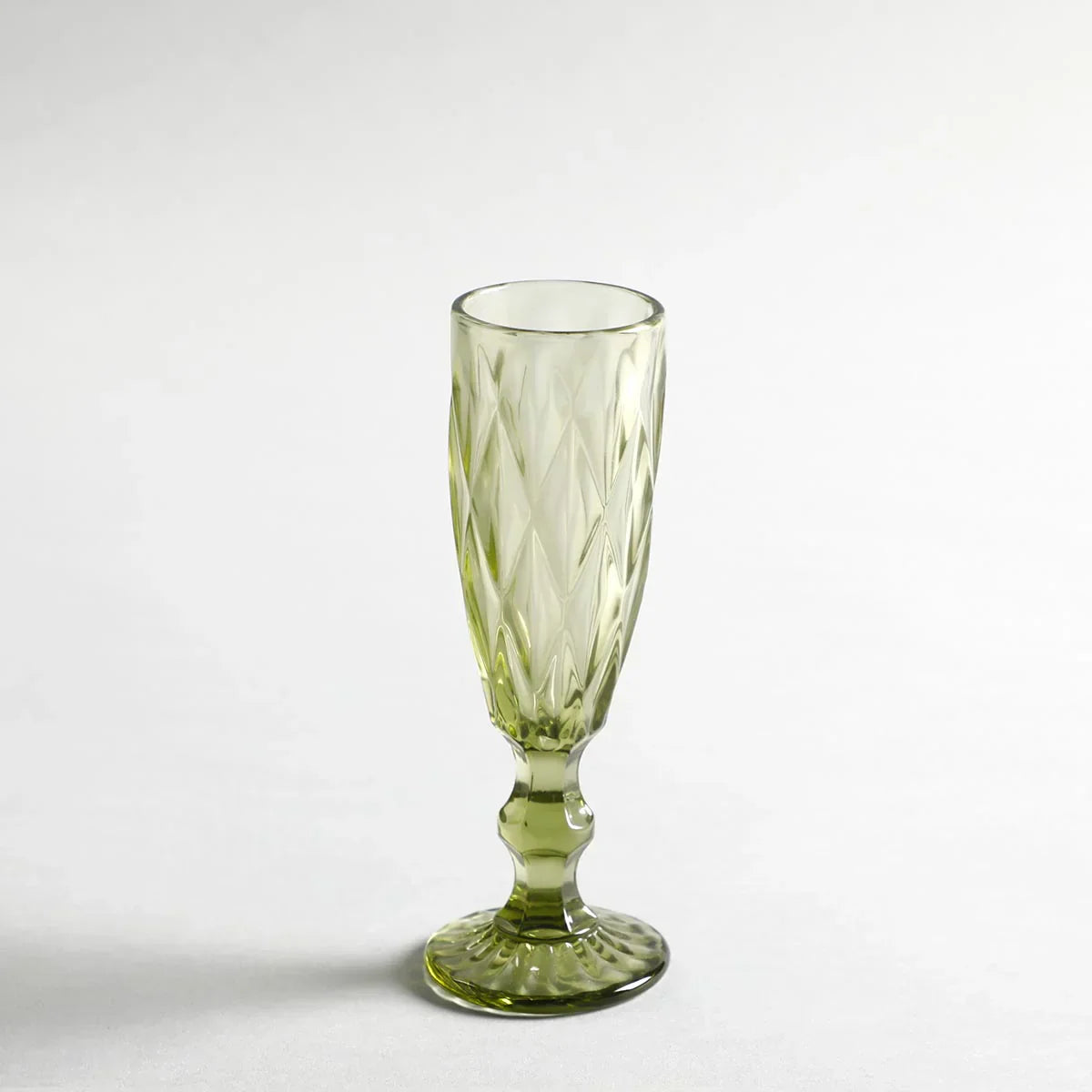 Criss Light Green Stem Glass Set Of 6