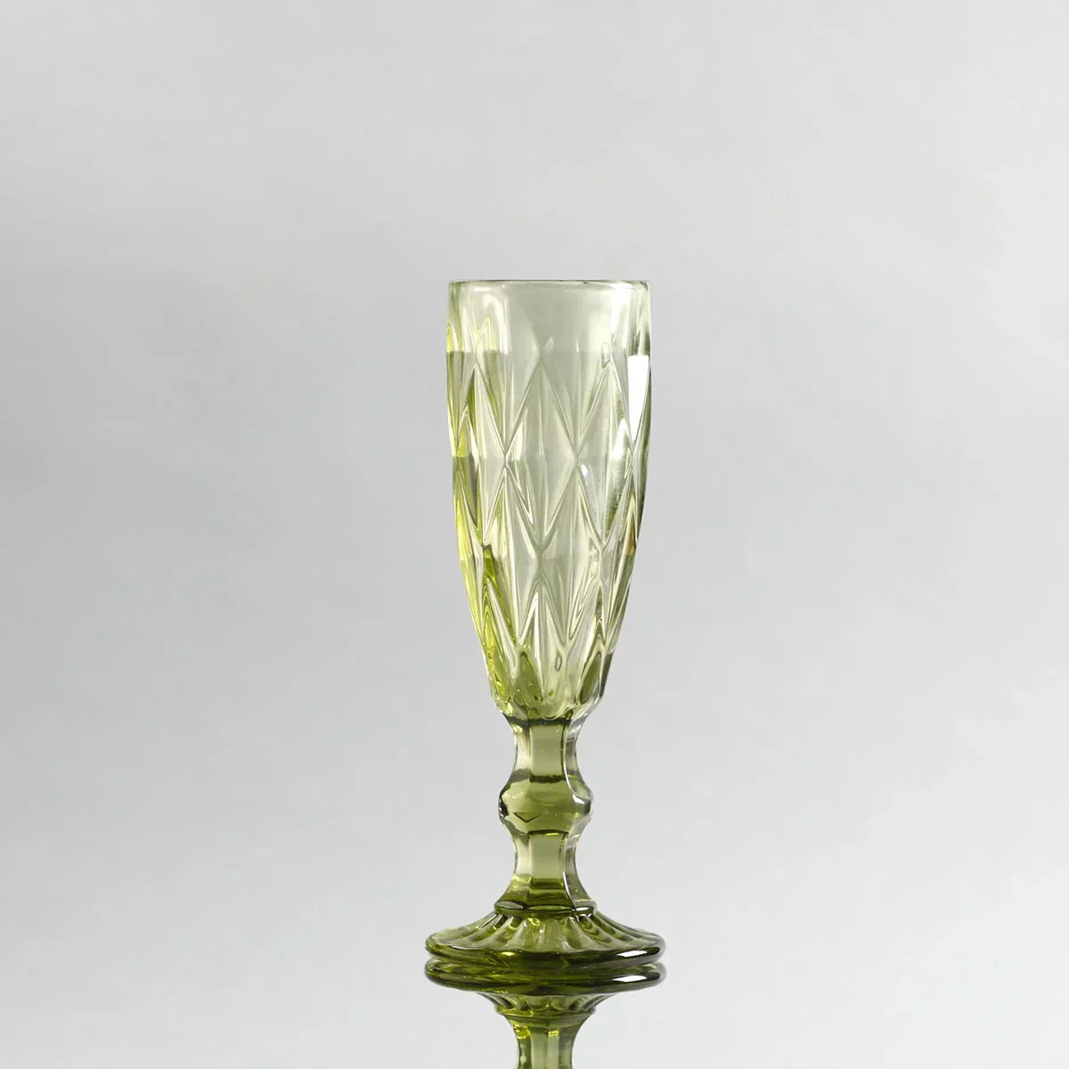 Criss Light Green Stem Glass Set Of 6