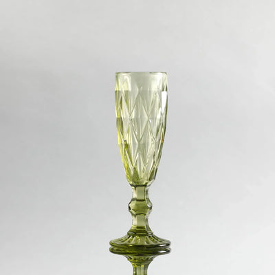 Criss Light Green Stem Glass Set Of 6