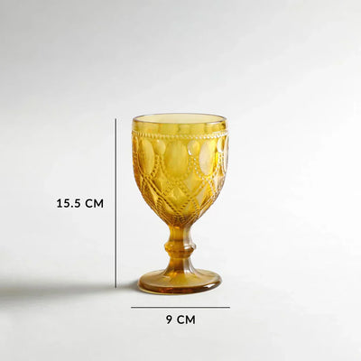 Aria Amber Stem Glass Set Of 6