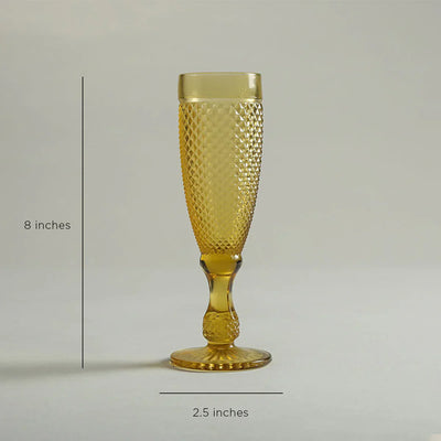 Siara Amber Stem Glass Set of 6