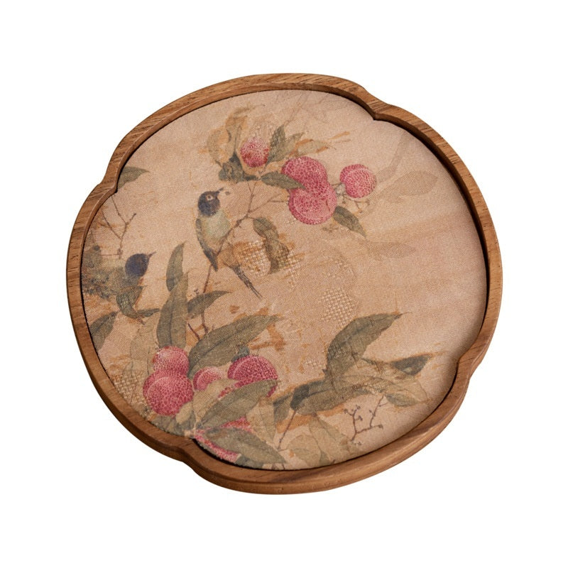 Walnut Begonia Pot Tray Set Tea Set Storage Tray